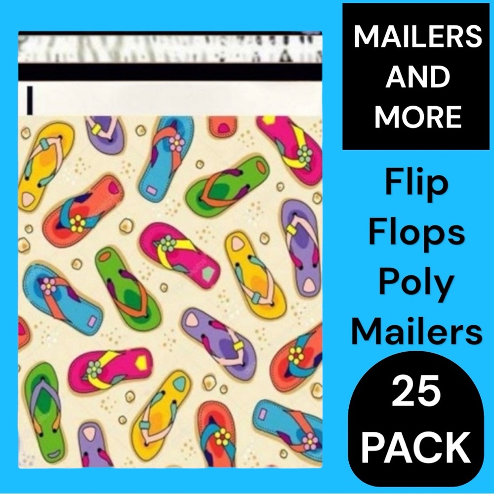 25 10X13 Poly Mailers Flip Flops Beach Shipping Envelopes Bags PRICE IS FIRM - Picture 3 of 5